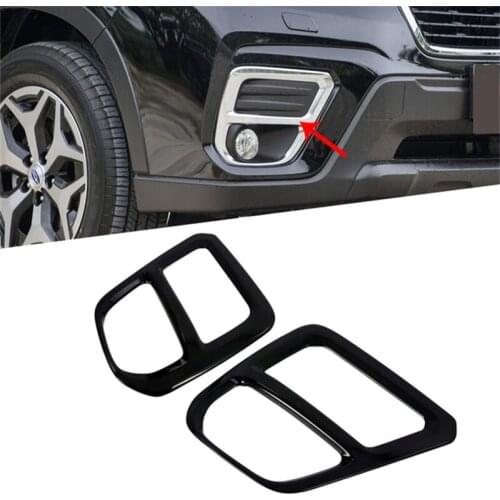 Car Styling Carbon Fibre Cover Trim Front Head Fog Light Lamp Frame Decoration For Subaru Forester 2018 2019 2020 2pcs/set