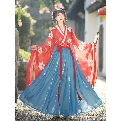 Chinese Traditional Folk Costume Girl Hanfu Dance Wear Lady Fairy Cosplay Cothes Oriental Ancient Princess Suit
