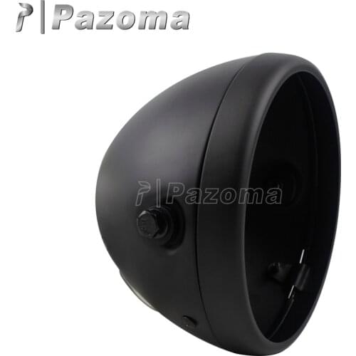 Motorbike Universal 7" Round LED Headlight Mounting Motorcycle Headlamp Housing Bucket Trim Ring Matte Black Headlight Shell