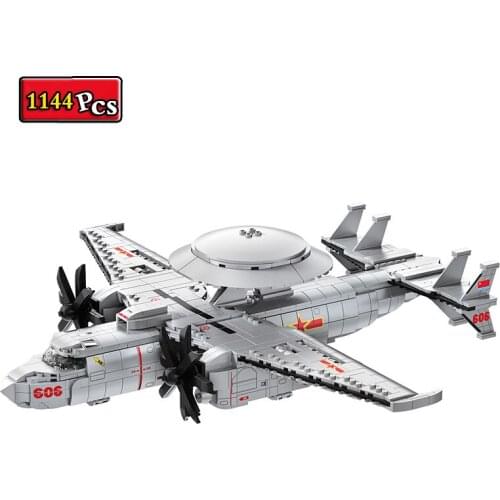WW2 Military Series World War II KJ600 Escort Airborne Early Warning Aircraft MOC Building Blocks Bricks Toys Gifts