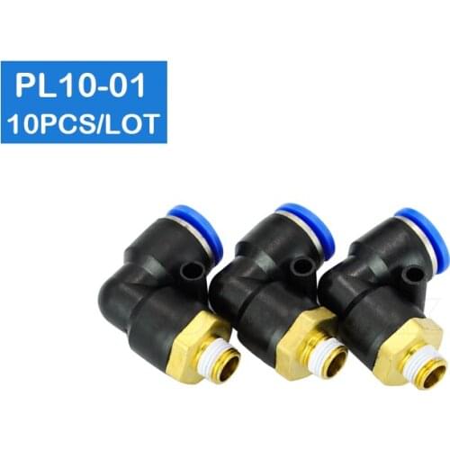 High quality 10 Pcs of PL10-01, 1/8" PT Thread to 10mm Push In Fitting Quick Connector