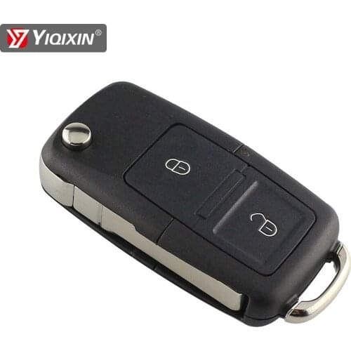 YIQIXIN 2 Buttons Remote Flip Folding Car Key Shell Replacement For Volkswagen VW Jetta Golf Passat Beetle Skoda Seat B5/B6 Polo