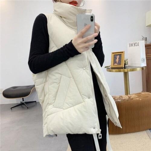 Women Winter Coat Warm Cotton Padded Puffer Vests Sleeveless Parkas Jacket Ultra Light Parka Ladies Sleeveless Waistcoat X393
