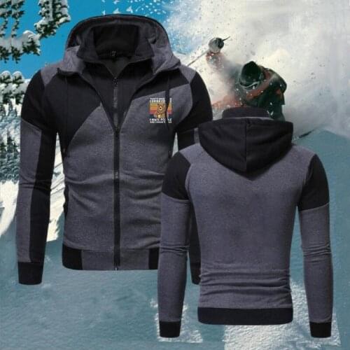 Winter Fashion Mens Spliced Jacket Mens Printing Coat Windbreak Outdoor Zipper With Hood Sports Overcoat Plus Size for Male