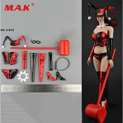1/6 Scale 1/6 Scale Female Clothes Bat Clown Lady Joker Clothing Suit Set For 12" Woman Action Figure Body Accessories