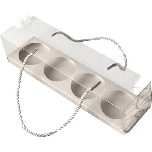 10Pcs Transparent Cake Cupcake Roll Boxes PET Packaging Dessert Container Holder