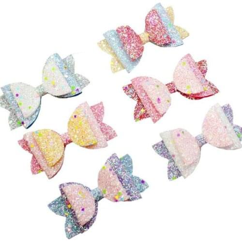 30 pcs/lot, 9 cm New shiny night vision fluorescent children girls hair clips sweet princess clip hair fashionaccessories