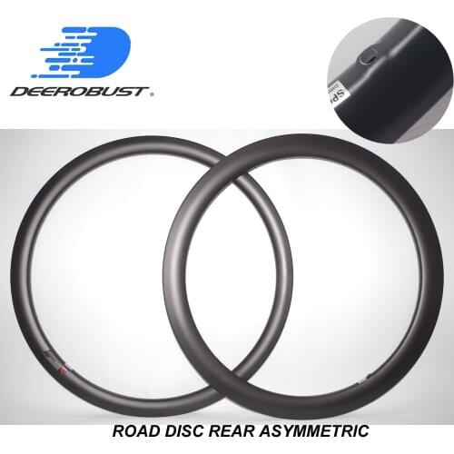 700c 38mm/50mm x 25mm Rear Asymmetric Tubeless Clincher Carbon Bicycle Rims Cyclocross Bike Rim Road Disc CX Wheel 24 28 Holes