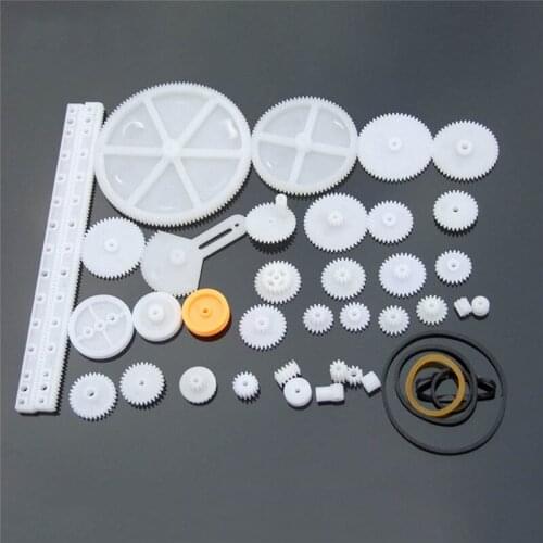 75pcs/Pack Plastic Module Gear White Micro DC Motor Toy Gear Multifunctional DIY Combination Parts