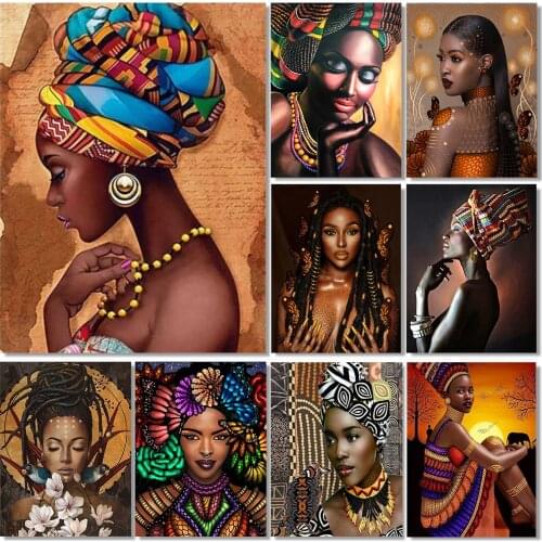5D Full Diamond Painting New Arrivals African Woman Rhinestones Diamond Embroidery Cross Stitch Portrait Mosaic Sale Decortion