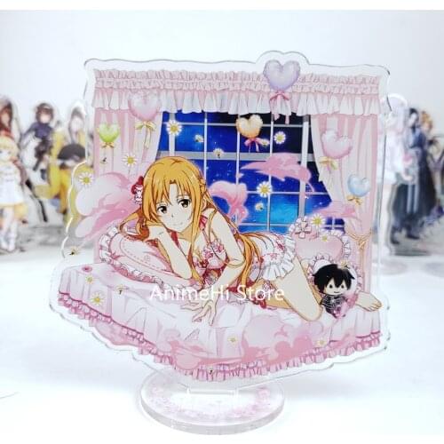 Anime Sword Art Online Action Figure Cosplay Toys SAO Kirigaya Kazuto Yuuki Asuna Acrylic Figures Model Dolls 15cm