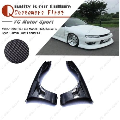 Car Accessories Carbon Fiber BN Style +30mm Front Fender Fit For 1997-1998 S14 Late Model S14A Kouki Front Fender Cover