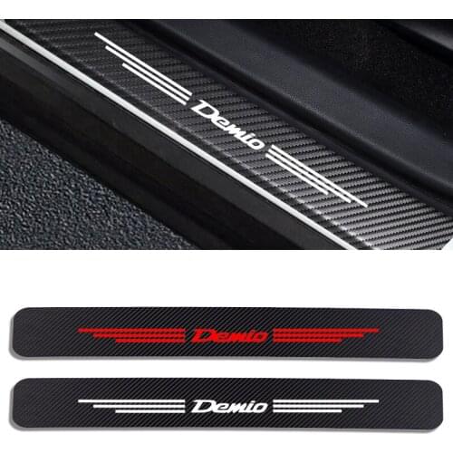 Auto Stickers Door Threshold Vinyl Protector For Mazda DEMIO Car Door Sill Scuff Plate Guard Carbon Fiber Decor Accessories