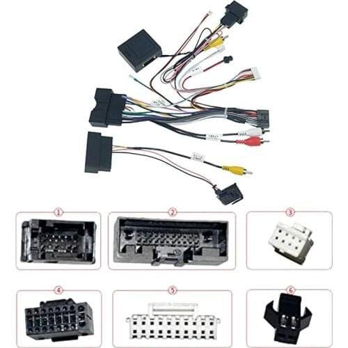 Car Audio 16PIN Power Cord Adapter Audio Harness with Canbus Box for Ford Kuga Focus Edge Explorer 2012-2019