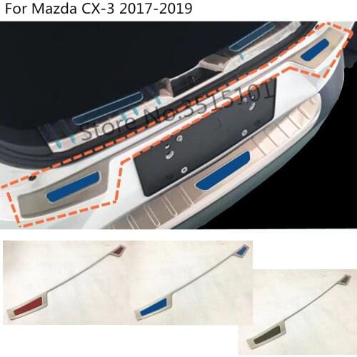 Car Rear Middle Bumper Threshold Trunk Trim Cover Stainless Steel Plate Pedal 1pcs For Mazda Cx-3 Cx3 2017 2018 2019 2020