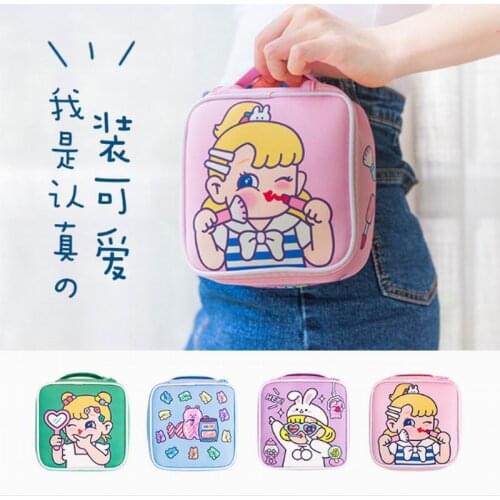 Bentoy New Cartoon Super Cute Cosmetic Case Storage package Girls Large Capacity Make up Bag Pluch Cosmetic Bag