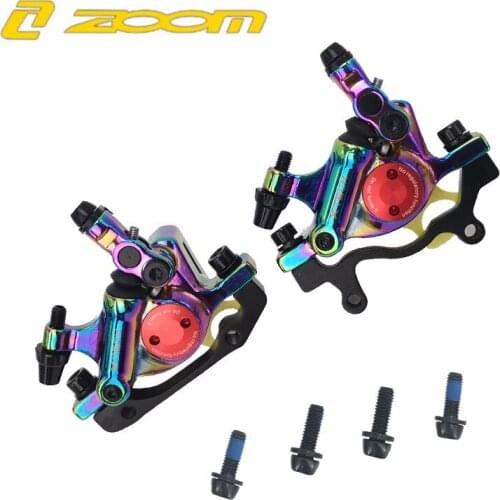 ZOOM Road bike disc brake Mountain bike two-way brake cable pull oil brake caliper Folding bicycle brake integrated cylinder