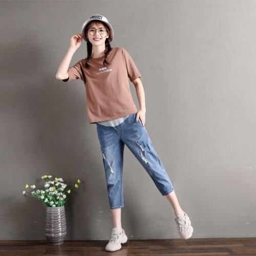 Pregnant Jeans Women Maternity Trousers Big Size Pregnancy Wear L-5XL Summer Maternity Clothes Wear Adjustable Belly Pants