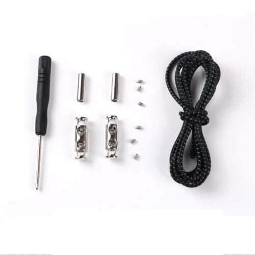 1 Pair No Tie Shoe laces Elastic Shoelaces Round Metal Buckle Kids Adult Quick Lock Shoe lace Leisure Sneakers Lazy laces