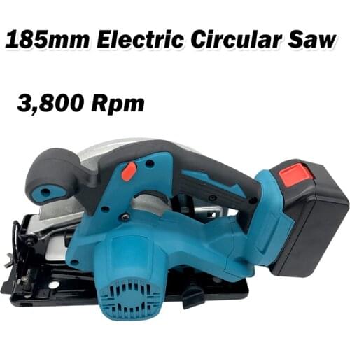 185mm Electric Circular Saw Brushless Multi-Angle Cutting Machine Electric Circular Marble Wood Cutter For Makita 18V Battery