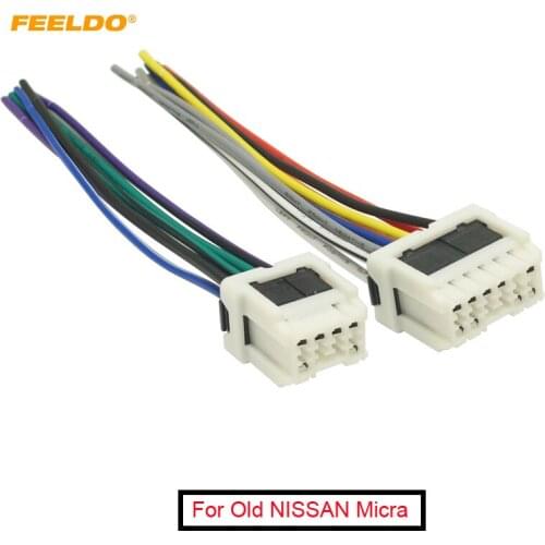 FEELDO 10Pair Car Stereo Power Wiring Harness Adapter For Old NISSAN Micra Patrol Skyline Sunny Primera Radio Wire Plug#5712