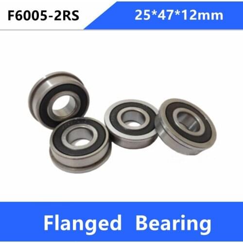 50pcs/lot flanged bearing F6005-2RS F6005RS F6005 2RS RS 25x47x12mm flange deep groove ball bearings 25*47*12