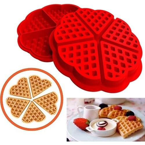 2Pcs Waffle Mould Maker Silicone Baking Mold Chocolate Baking Tray Round Non Stick Waffles Pan Cake Making Cooking Kitchen Tools