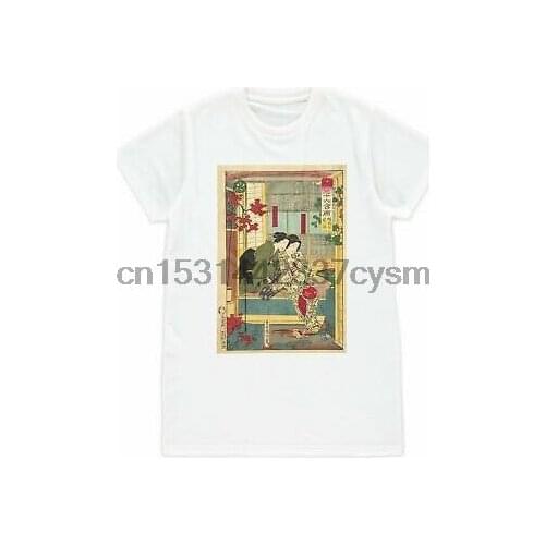 Japanese Ukiyo-e T Shirt Woodblock Art Geisha Maiko Womens Mens Printed Tee Top