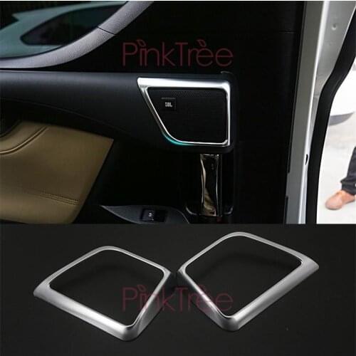 For Toyota Alphard VELLFIRE 30 2016 2017 2018 Chrome Door Speaker Cover Audio Overlay Panel Car Accessories