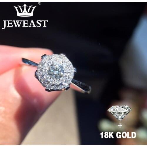 Natural Diamond 18K Gold Pure Gold Ring Beautiful Gemstone Ring Good Upscale Trendy Classic Party Fine Jewelry Hot Sell New 2020