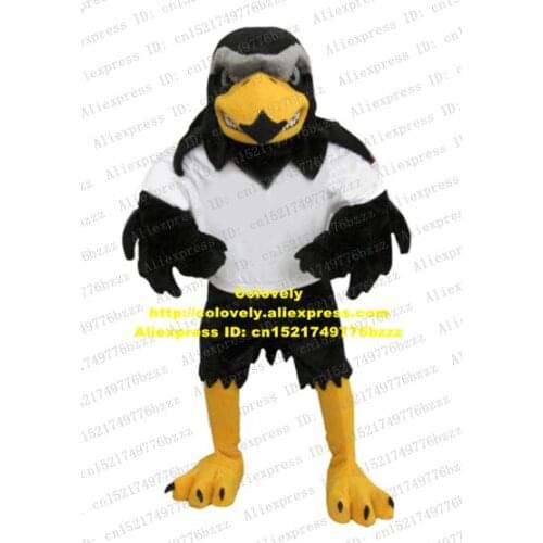 Black White Eagle Hawk Glede Tercel Lanneret Tiercel Falcon Vulture Mascot Costume White Shirt Yellow Claws Even Tooth No.9077