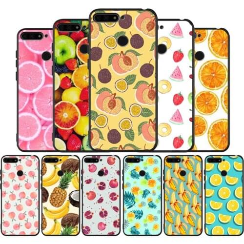 Summer Fruit watermelon orange Cherry coconut Banana black Case For Huawei honor 30 8 8X 9 10 10 Lite 20 Mate 10 20 30 Lite Pro