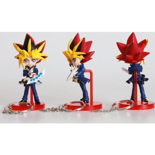 Hot Classic Comic Anime Pendant Key Chain King of Game Yu Gi Oh Mutou Yugi Atum Figure Model Toys