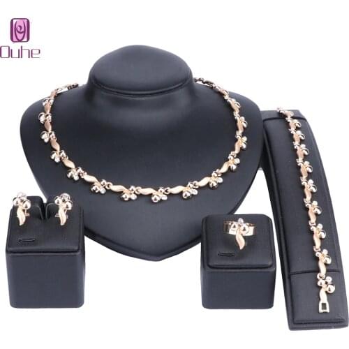 Fashion Jewelry Sets For Women Ethiopian Jewelry Bridal Necklace Wedding Decoration Necklaces Earring Ring Bracelet