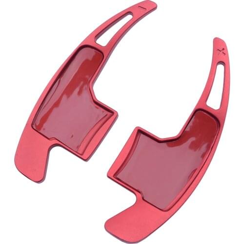 1Pair Red Aluminum Alloy Steering Wheel Shift Paddle Shifter Extension Trim Cover Fit for Ford Mustang 2015 2016 2017