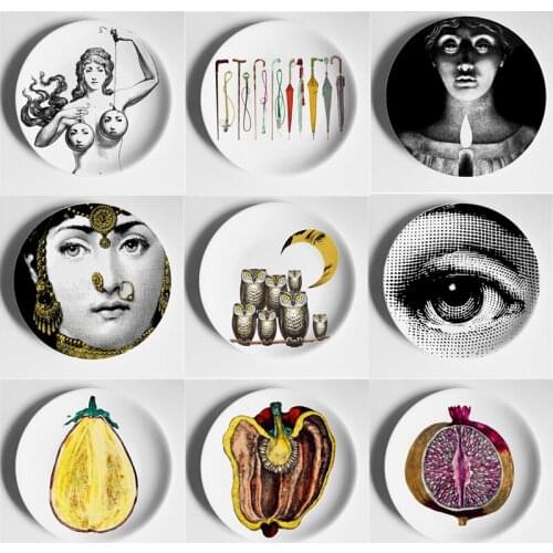 Handmade Wall Hanging Plate Beautiful Lady Lina Face Plate Art Crafts Ornaments Plate 6''/7''/8''/10'' Home Decoration