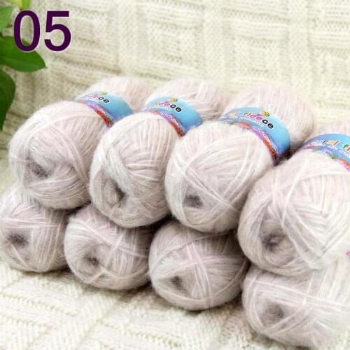 Sale 8SkeinX50gr Luxury Fluffy Soft NEW MOHAIR Shawls Hand Knit Crochet Yarn Beige 822-05-8