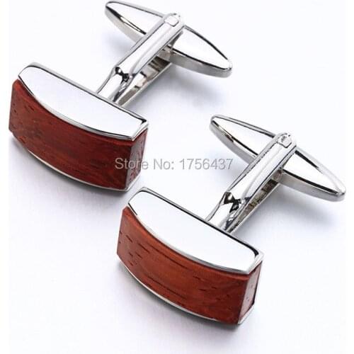 New Rosewood Cufflinks luxury mens wood cuff links brand Jewelry Formal Business wedding Fashion cufflink french shirt button