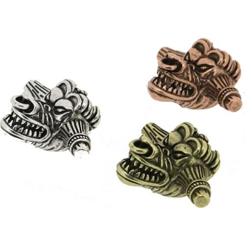 Dankaishi Lion Head Skull Skeleton Charm Connector Pendant for Jewelry Making Accessories Gold Silver Rose Gold Color Vintage