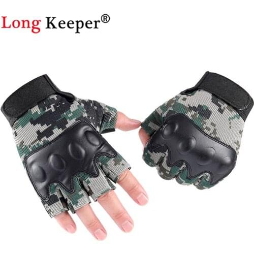 Army Men Tactical Gloves Outdoor Sports Half Finger Military Combat Anti-Slip Carbon Cycling Shooting Mittens Motorcycles Gloves