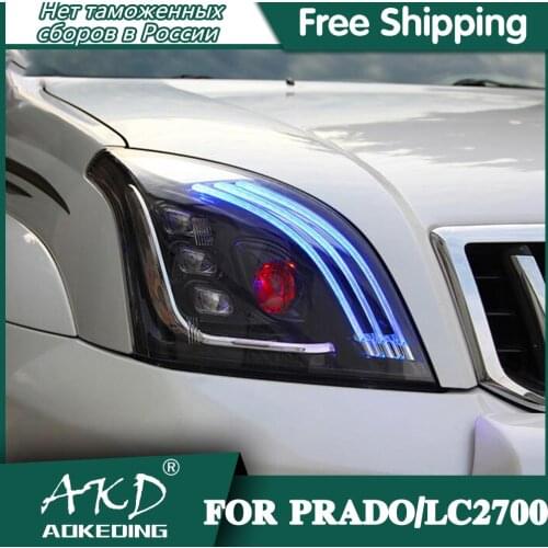 Headlights For Car Toyota Prado 2004-2009 LC2700 DRL Day Running Light Head Lamp LED Bi Xenon Bulb Fog Lights Car Accessory