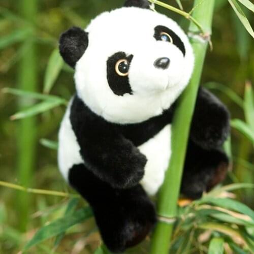 Hot Simulation Panda Plush Toy Fat Realistic Panda Doll Bear Pillow Birthday Valentines Day Gift 45x30cm DY50567