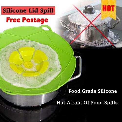 Lid For Pan Silicone lid Spill Stopper Cover For Pot Pan Kitchen Accessories Cooking Tools Flower Cookware Kitchen Accessories