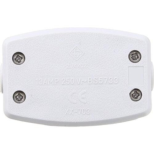 In-Line Connector Box 13A Electric Cable Flex Joiner 3 Terminal Case 250V Wire Mains For Cable Rated From 3A Up To 13A