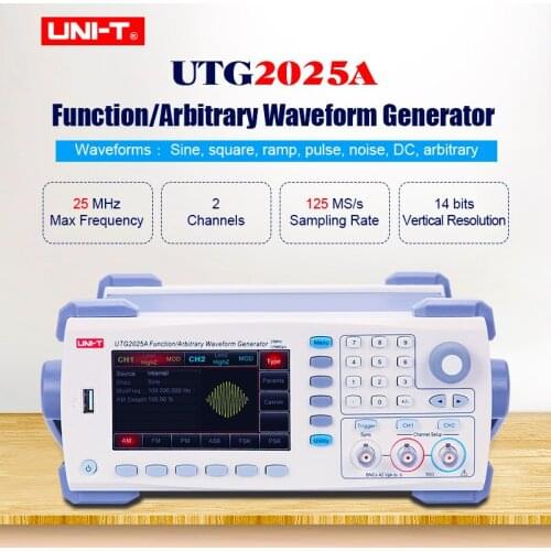 UNI-T UTG2025A Function/Arbitrary Waveform Generator equivalent 2 channel independent output 125MS/s 14-bit vertical resolution