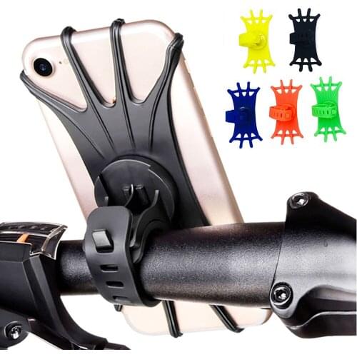 Universal Silicone Bike Phone Holder Motorcycle Bicycle Mobile CellPhone Stand Handlebar Clip Holder For iPhone Samsung