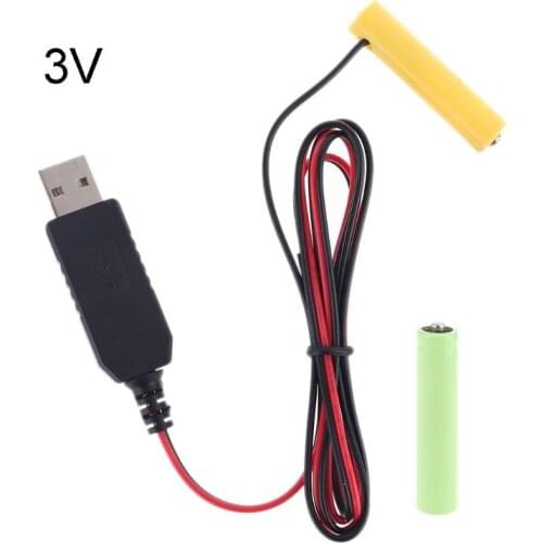 LR03 AAA Battery Eliminator 2m USB Power Supply Cable Replace 1 to 4pcs AAA Battery For Electric Toy Flashlight Clock