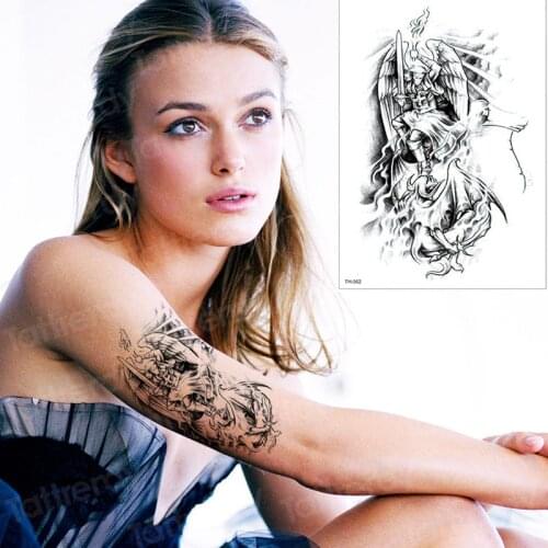 Temporary tattoos Angel killed the devil designs fake tattoo water color tatoo arm body Greek era retro mythology cool halloween