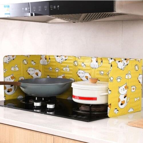 1 PC Frying Pan Oil Prevent Splash Home Stove Foil Plate Aluminum Foldable Cooking Hot Baffle Protection Screen Kitchen Tools
