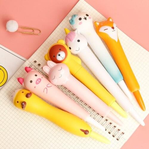 10/20pcs 0.5 Decompression Pen Cartoon Kneading Pen Soft Slow Rebound Pen Lovely Girl Heart Student Creative Stationery Vent Pen